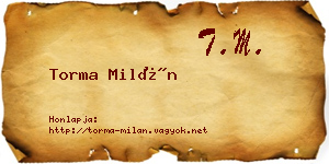 Torma Milán névjegykártya